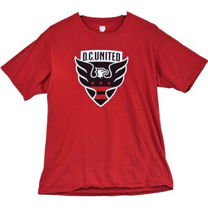 D.C. United MLS Red Men's Shirt 100% Cotton #9 Rooney Soccer Fanatics Medium